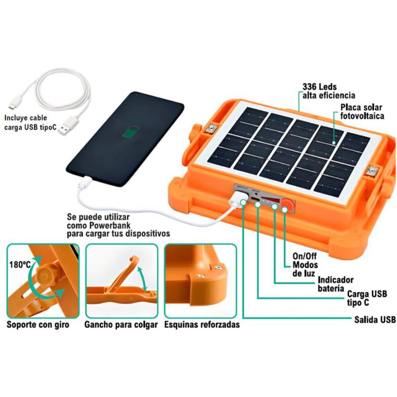 Foco led solar multiusos